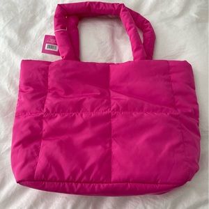 NWT Ulta Bright Pink Puff Shoulder Tote Bag